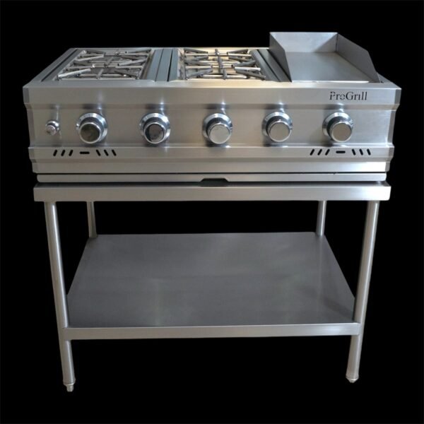 Módulo estufa cuádruple con plancha de ½" fabricada en acero inoxidable 304 grado alimenticio, ideal para cocinas profesionales, fabricado por PROGRILL