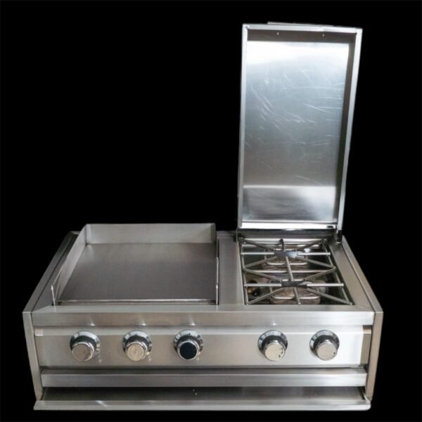 Módulo de estufa doble a medida con plancha de ½" fabricada en acero inoxidable 304 grado alimenticio, ideal para cocinas profesionales, fabricado por PROGRILL