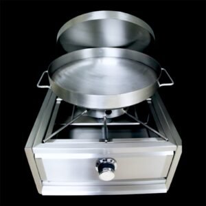 Módulo estufón de alta a medida con disco, tapa y base fabricado en acero inoxidable 304 grado alimenticio, ideal para cocinas profesionales, fabricado por PROGRILL