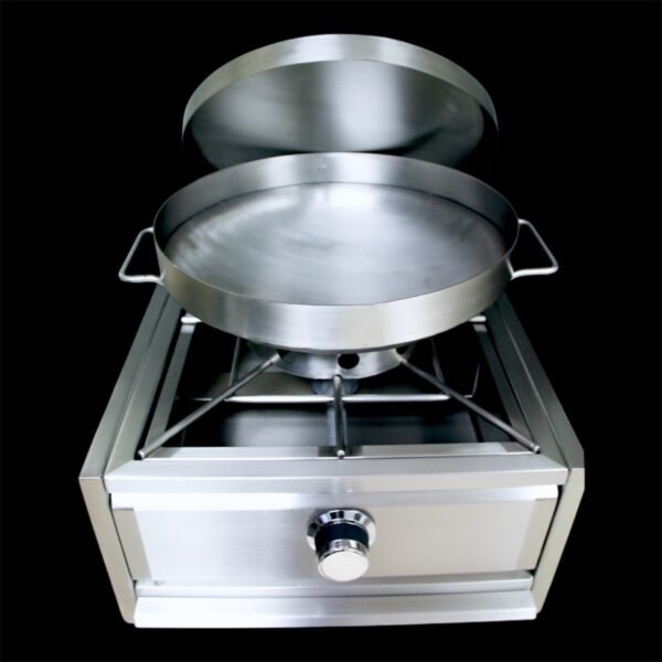 Módulo estufón de alta a medida con disco, tapa y base fabricado en acero inoxidable 304 grado alimenticio, ideal para cocinas profesionales, fabricado por PROGRILL